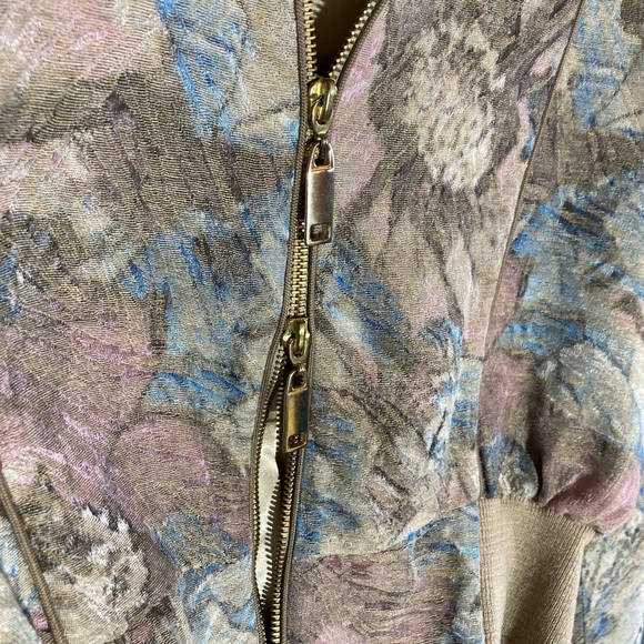 Amber Sakai Tapestry Bomber Jacket Floral Pastels Rare - Picture 5 of 11